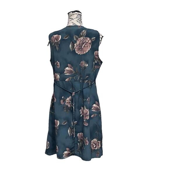 DBY Vintage Y2K Teal Floral Midi Dress Fairy Cottagecore Coquette Sleeveless 11 - Picture 5 of 9